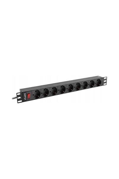 Lanberg PDU rack 19 inch 1U 16A 9xSchuko 3m Negru