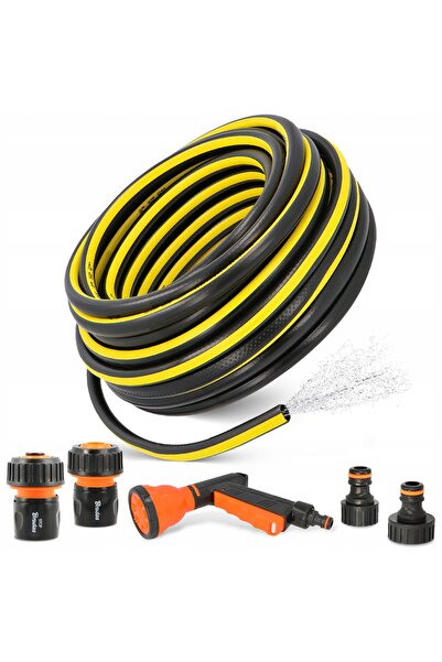 Bradas Furtun de grădină retractabil 3/4, pentru udare, 25 m, blindat cu 3 st...