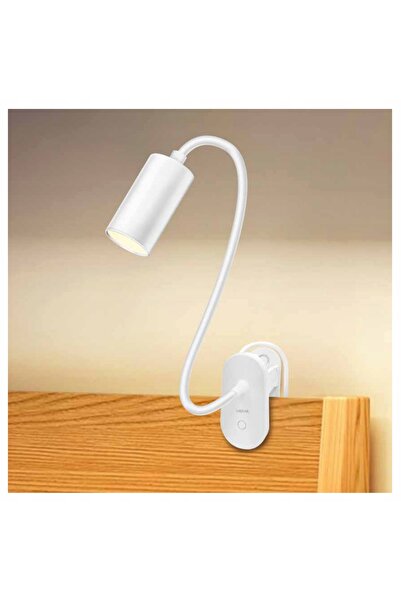 LogiLink Lampă de citit LED cu clemă, de birou, USB, tactilă, de noapte, regl...
