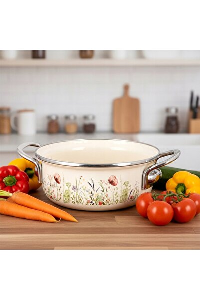 Orion Oală emailată pentru gătit tradițional pe gaz și inducție 16 cm 0,95L MAKI