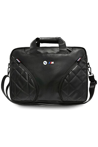 NO BRAND Geantă pentru laptop BMW din piele, cu detalii din carbon și metal, ...