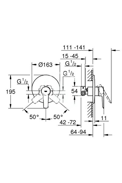 Grohe Baterie de duș ascunsă, cromată