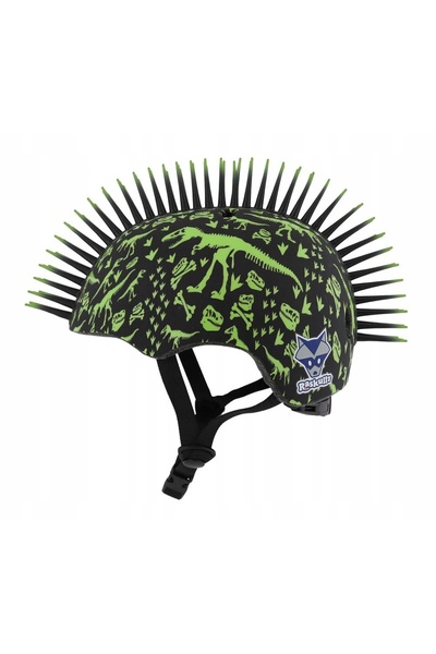 NO BRAND RASKULLZ T-Rex Bonez Mohawk Cască de bicicletă pentru copii (Mărimea S)