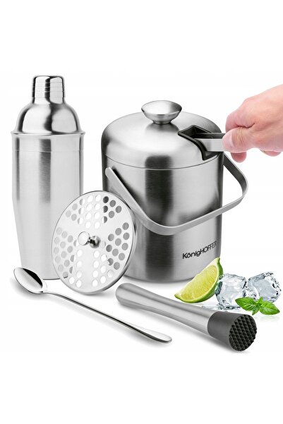 Konighoffer Set BARMAN GHIULĂ DE GHEAȚĂ cu clește SHAKER 4 piese