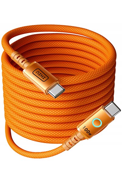 NO BRAND Cablu USB-C la USB-C INIU Leopard 100W 2 m Portocaliu