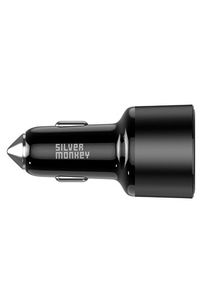NO BRAND Încărcător auto Silver Monkey 100W USB C PD + USB 3.0 QC