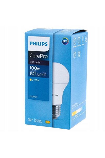 Philips 5 bucăți Bec LED E27 A60 13W (100W) 1521lm 2700K CALD COREPRO