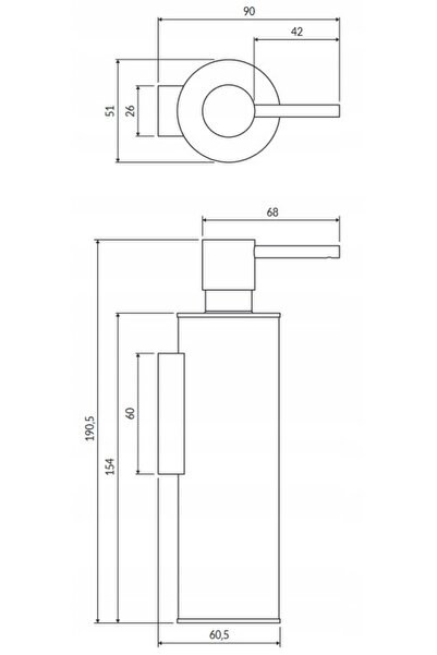 Omnires MODERN PROJECT dozator de săpun cupru periat MP60721CPB