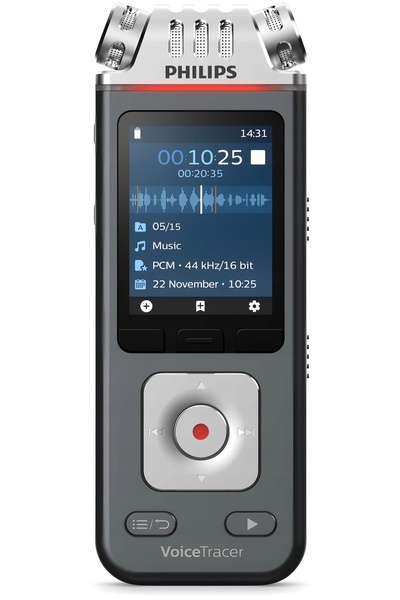 Philips Reportofon DVT6115 cu memorie de 8GB, USB și slot pentru card