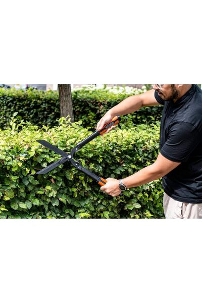 BLACK Foarfecă de gard viu cu lame zimțate din oțel, 61 cm