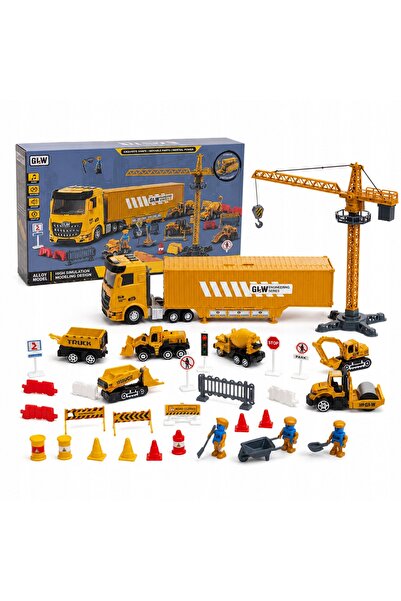 NO BRAND Mașină de tractare, Set de construcții, Macara, Excavator, Basculant...