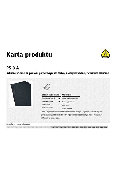 NO BRAND Șmirghel rezistent la apă PS8A arc. 230x280mm gr.600 -50 buc. Klings...