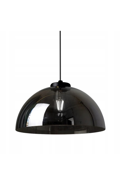 Milagro Lampă suspendată din sticlă cu abajur negru, decorativă de tavan, pen...