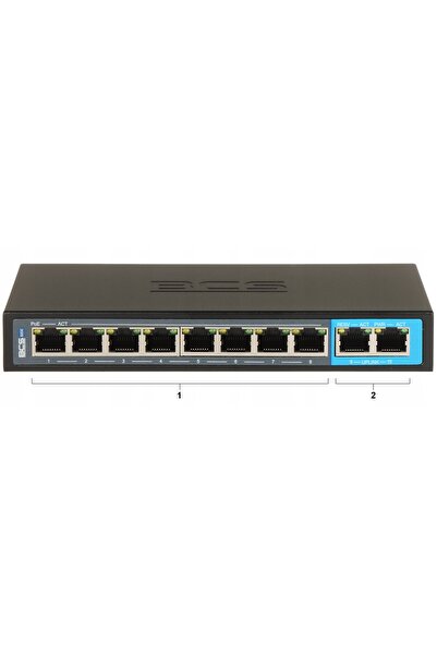 BCS Switch PoE 8 porturi Basic BCS-B-SP08G02G Full Gigabit 10/100/100Mbps