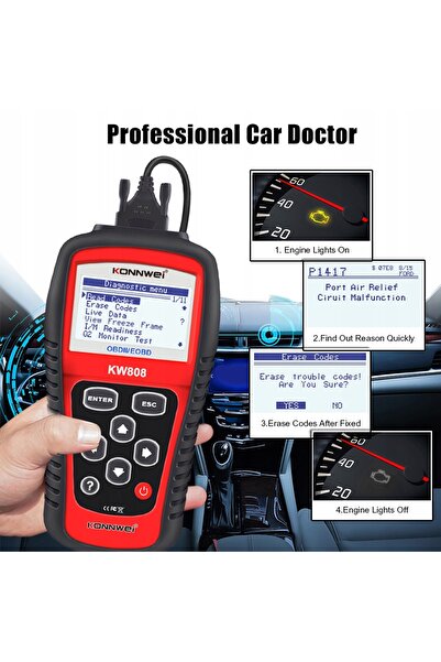 NO BRAND INTERFAȚĂ DE DIAGNOSTICARE KW808 KONNWEI SCANNER OBD2