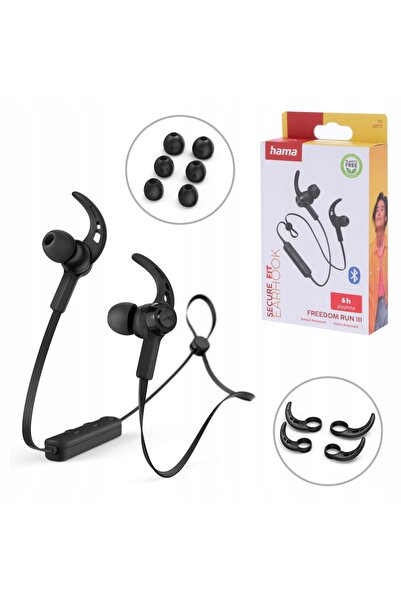 Hama FREEDOM RUN II Căști intraauriculare cu microfon, noi, negre, sport