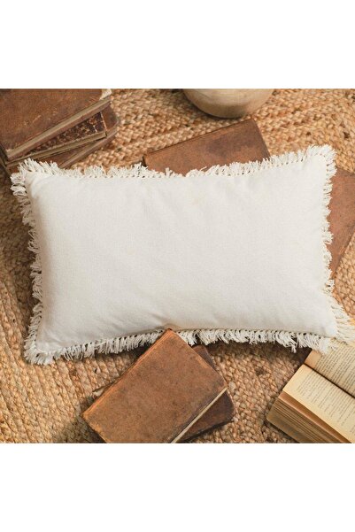 Today Pernă decorativă din bumbac Boho 30x50 albă