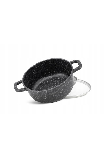 Masterpan Oală cu efect de marmură de 24 cm, cu capac și sistem de control ar...