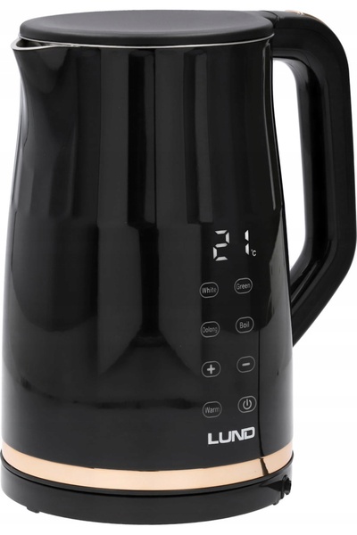LUND Fierbător electric negru de 2200W, 1.7L, cu control al temperaturii 40-1...