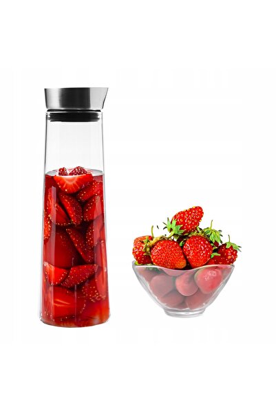 Kamille CARAFĂ DIN STICLĂ CU DOP DE SĂRMĂ 1,2L, ULȚĂ PENTRU APĂ, LIMONADĂ, SUC