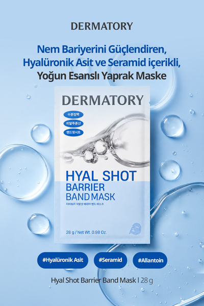 DERMATORY Hyalüronik Asit ve Seramid İçeren Nemlendirici Yaprak Maske Hyal Sh...