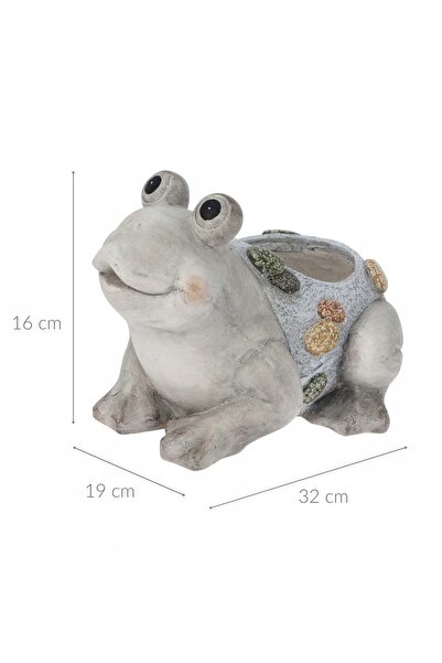 Progarden Ghiveci de grădină, ghiveci de flori, figurină broască din ciment, ...