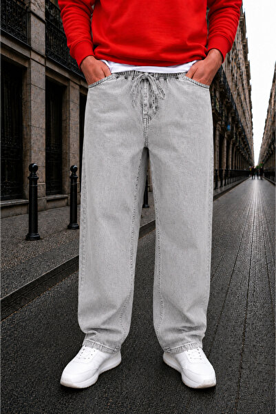 Valens Pantaloni de blugi largi pentru bărbați, cu talie elastică