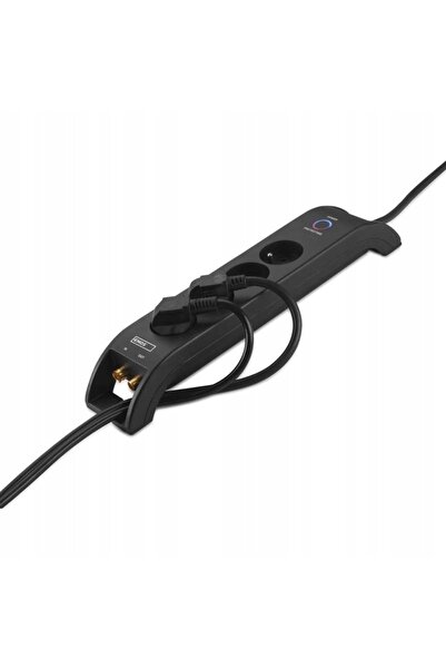 NO BRAND Protector la supratensiune cu protecție TV, 4 prize, 2m, 1800J, P54022