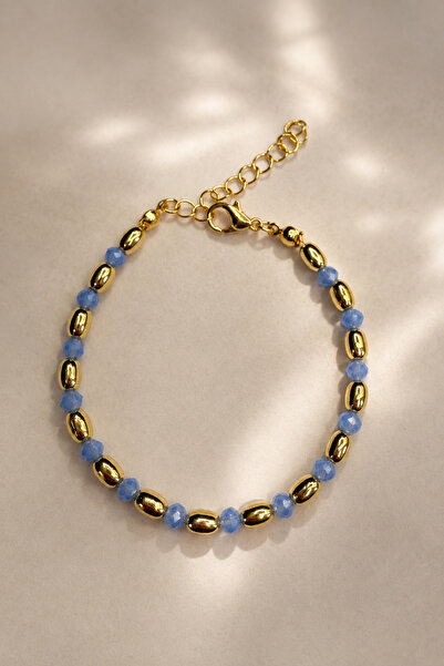 Alexis Carrel Mona Gold Blue Beaded Women's Bracelet