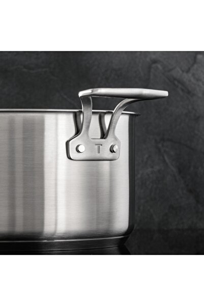 TEFAL Oală din oțel rezistent cu capac 24 cm 5.3 l E5294604 inducție gaz