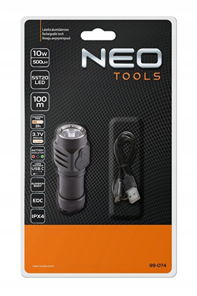 NEO Tools LANTERNĂ REÎNCĂRCABILĂ PRIN USB 500lm SST20 10W LED