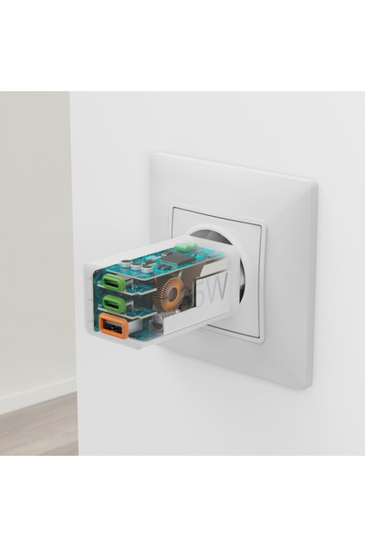 NO BRAND HAMA ÎNCĂRCĂTOR ADAPTOR ALIMENTARE PENTRU LAPTOP 65W GAN PD QC 2X US...