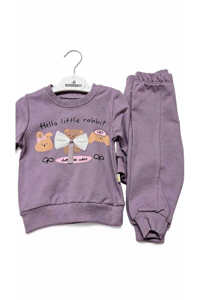 Kız Bebek 2'li Eşofman Takımı – Hello Little Rabbit Baskılı