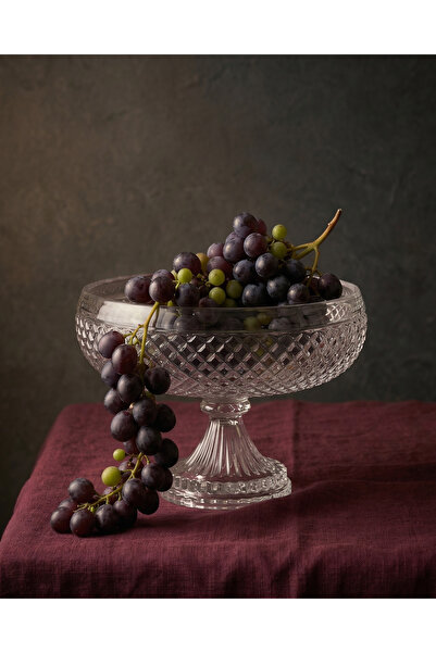 AKDEN STORE Cut Crystal Decorative Glass Presentation Bowl / Salad Bowl