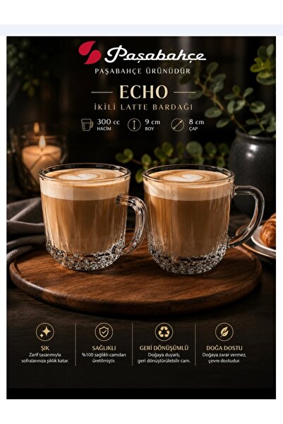Paşabahçe كوب شاي لاتيه من ECHO 2 لي، منتج جديد عالي الجودة، سعة 300 سم مكعب،...
