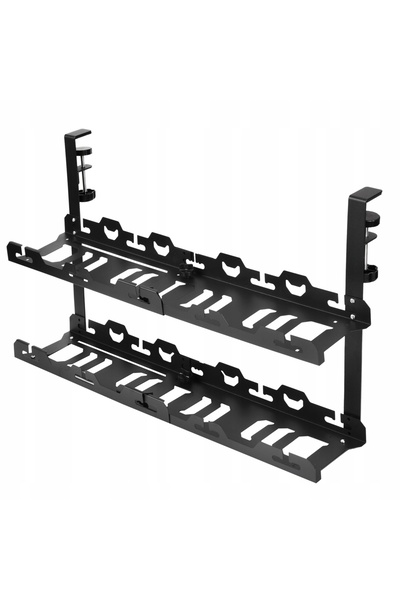 Spacetronik Organizator de cabluri dublu sub birou, cutie de gestionare a cab...
