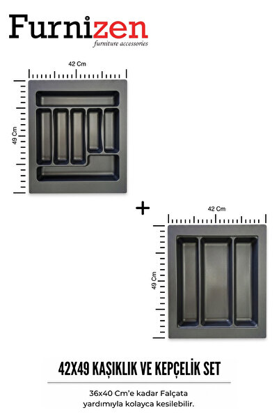 Furnizen 42x49 cm Çekmece İçi Kaşıklık Ve Kepçelik Organizer ( 36*40 Cm'e Kad...