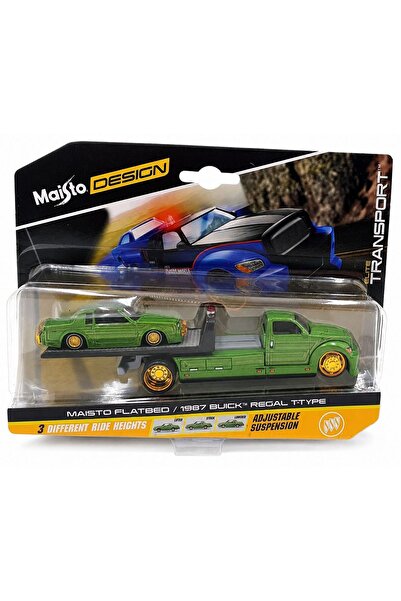 Maisto Design Elite Transport Set Truck with Flatbed Ramp and Car Buick Regal...