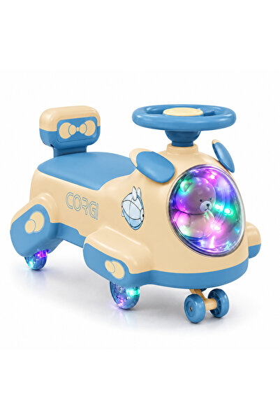 OEM Mașinuță ride-on pentru copii cu muzică și lumini - Albastru