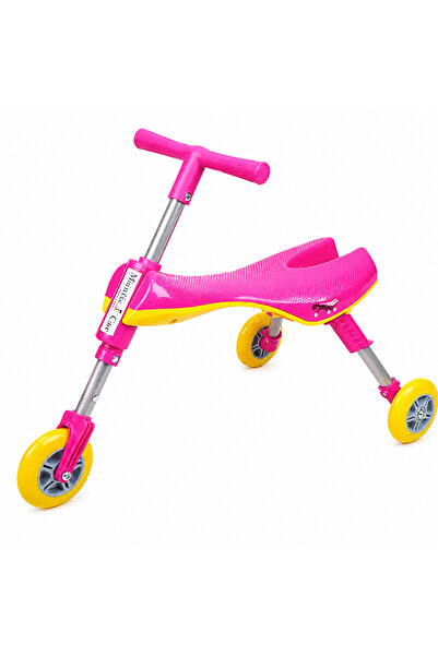 OEM Tricicletă pliabilă Scooter Baby Bug Ride-On cu roți din silicon - Roz