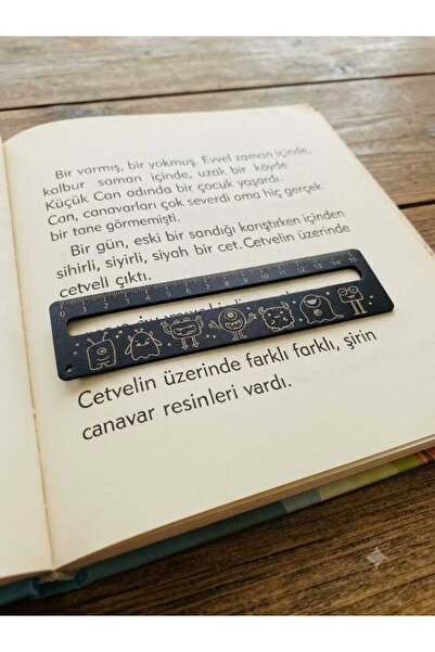 Mu Art Ahşap 10 Pieces of Wooden Bookmarks (with Reading Guide and Ruler) 3 m...