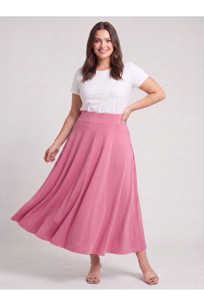 SERAPA Women's High Waist Bell Cut Viscose Maxi Skirt 95% Viscose 5% Elastane...