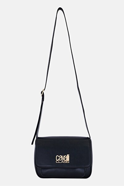 Cavalli Class Women Brand Logo Crossbody Bag, Black
