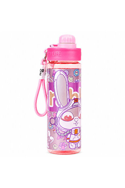 HI-FINE Space Rabbit Cartoon PC Kids Water Bottle with Carry Lanyard, Shatter...