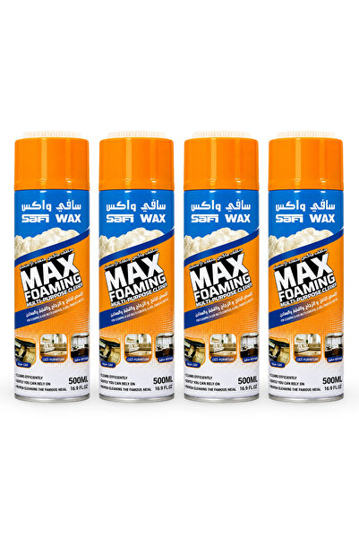 SAFI WAX Combo 4 pcs SFW-80 Max Foaming Multi Purpose Cleaner Spray 500ml For...