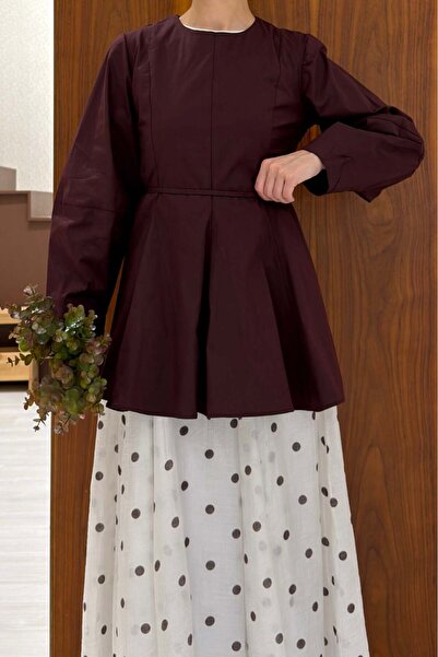 Faya Boutique Viona Tunic with Plum Waist Detail