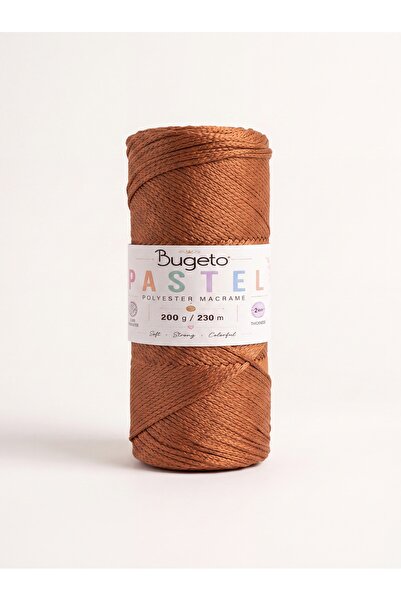 Bugeto Pastel Polyester Macrame Cord 200 Gr 230 Mt 2 mm Bag and Supla Yarn Ci...
