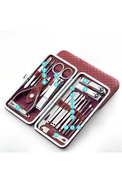 Choice rojo vino 19 piezas Household nail clippers，One Set19Pieces，Large dead...