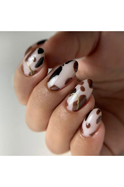 Choice 4184 24 pieces / set of short oval white French pressing nails, featur...