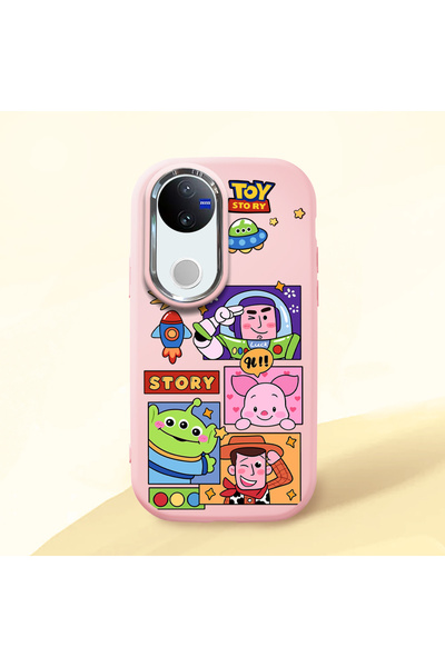 ucuc Vivo V50 Compatible Shock-Absorbing Camera Protected Pink Silicone Case